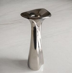 Chandelier Chromé En Forme De Tulipe De Style Art Déco Pied Plein (Stable)